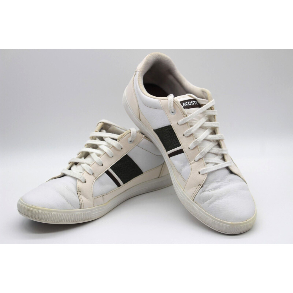 Lacoste Mens Europa Fas SPM Sport Shoes Casual Leather White Sneakers Size 11